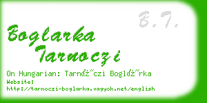 boglarka tarnoczi business card